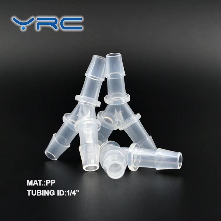 Mini Air Hose Barb Y Branch 3 Way Connector 1/4" Transparent PP/PVDF/PA66 Plastic Pipe Fitting