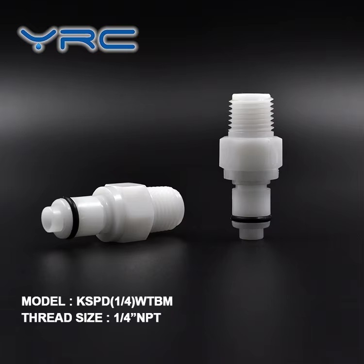 Shut-Off Quick Disconnect Couplings 1/4" Acetal Inline Insert Coupler