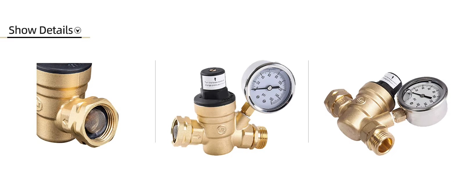 3/4INCH Reducing Valve Water Pressure Regulator Valve Brass with Gauge