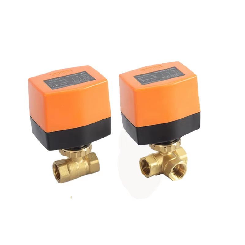 Winvall 2 Way 3 Way Small Electric Valves 220V 110V 24V Actuator On/off Control Type Motorized Brass Ball Valve