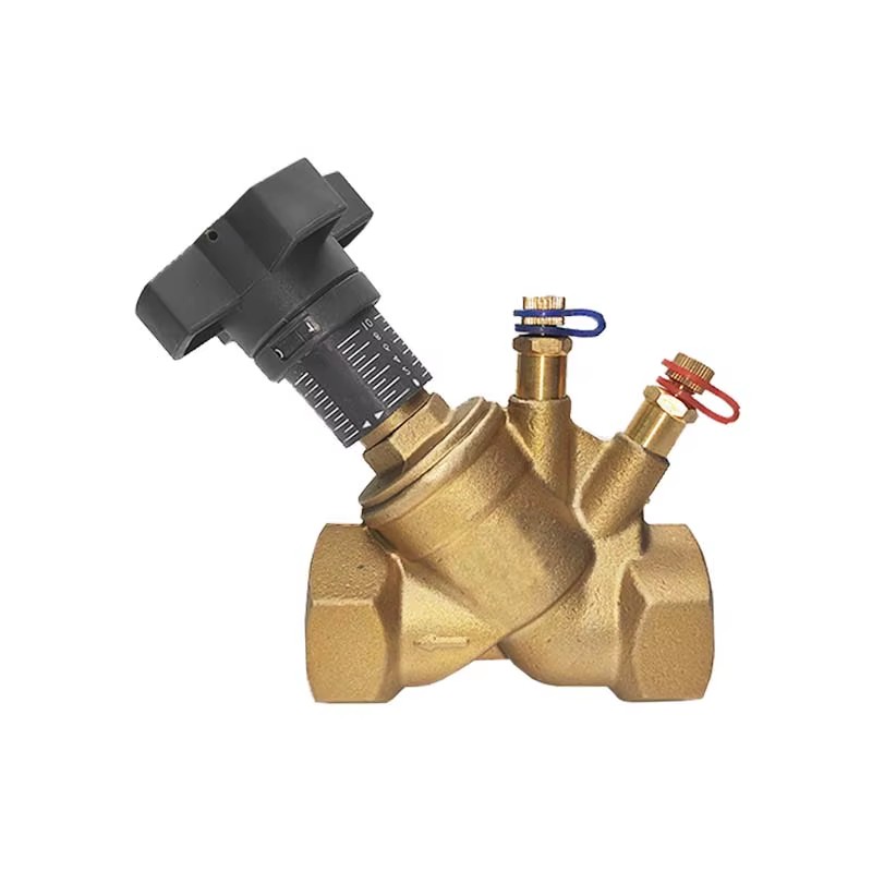 Winvall HVAC Regulating Water Control Balancing Valve Brass Manual Double Static Flow Balance Valve