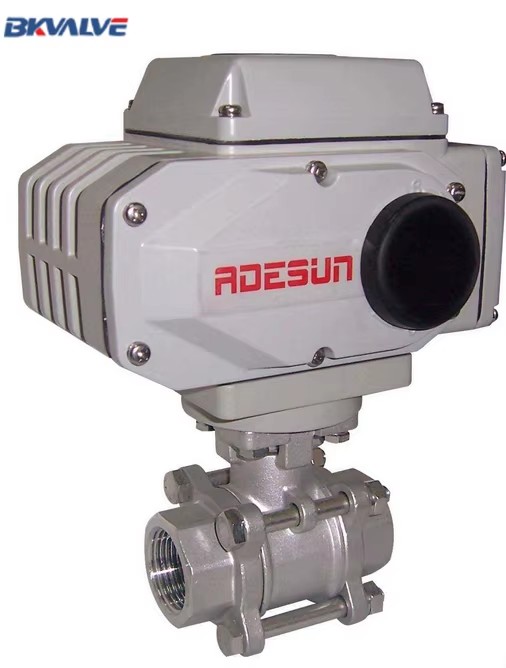 Stainless Steel Electric Actuator 3pc Npt Threaded Ball Valve