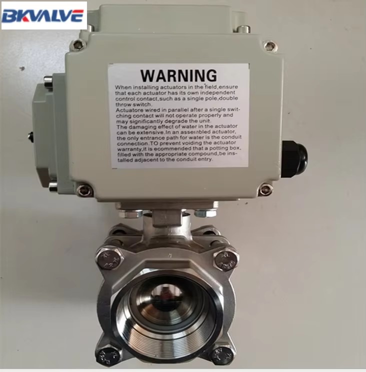 Stainless Steel Electric Actuator 3pc Npt Threaded Ball Valve
