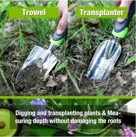 9pcs Garden Tool Set DIY Garden Tools Rust Resistant with Non-slip Rubber Handle and Durable Storage Box
