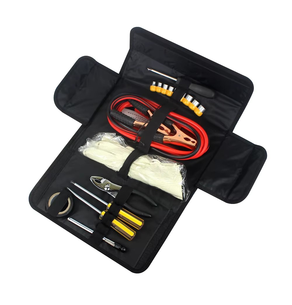 18pcs Car Emergency Safety Kit Safety Tool Set with Canvas Bag