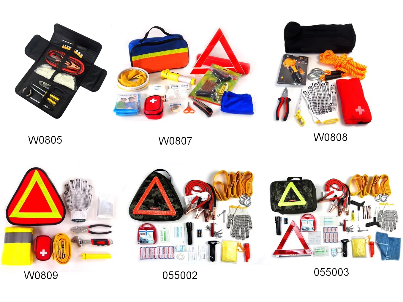 18pcs Car Emergency Safety Kit Safety Tool Set with Canvas Bag