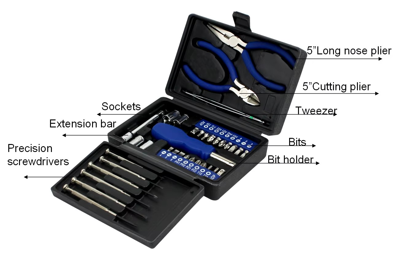 36pcs Multi Mini Gift Hand Repair with Plastic Box for Promotion Tool Set Tools Kit