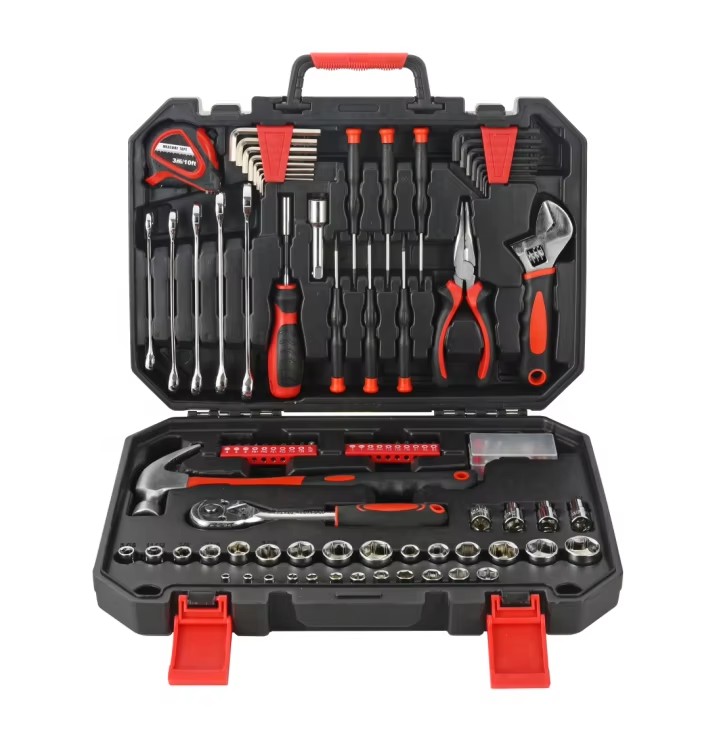 128pcs Professional Home Car Repair Tool Set with Plastic Box