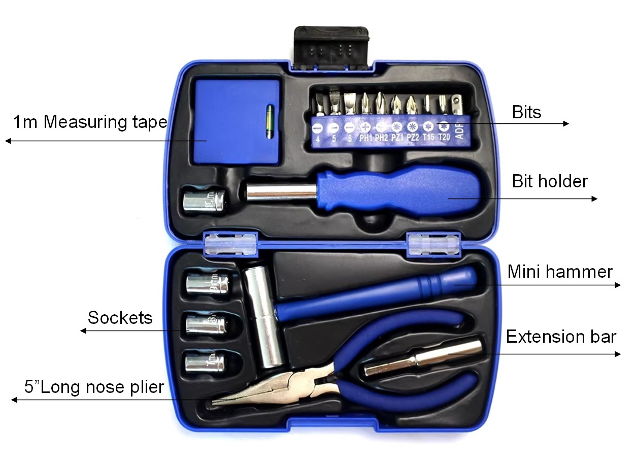 20pcs Mini Hand Household with Plastic Box Tool Kit Small Tools Set