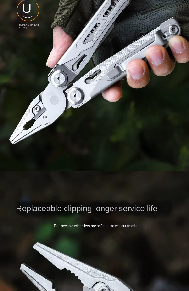 17 in 1 Stainless Steel Multi Function Outdoor Camping Portable Rust Proof Screwdriver Wire Cutter Multi Tool Pliers