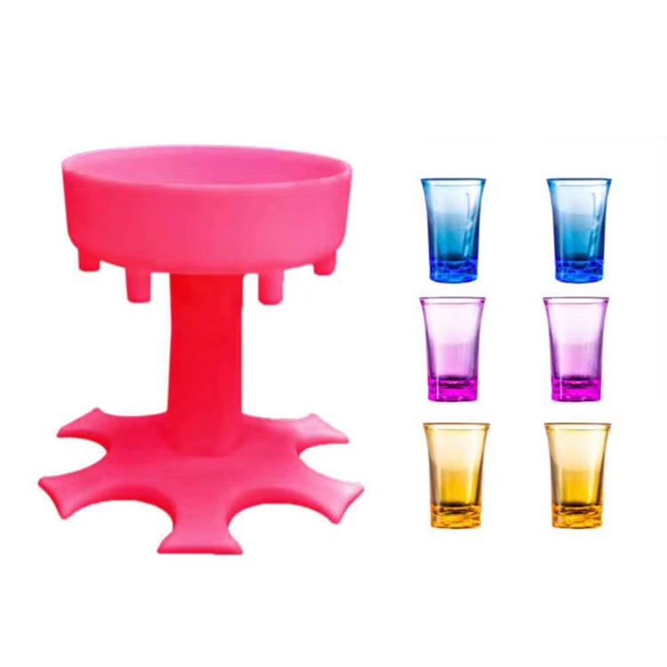 Injection Molding Dispensador Para Llenado De Liquidos 6 Shot Glass Dispenser and Holder