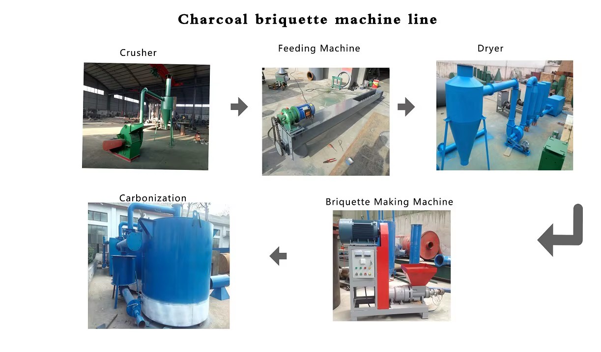 Rice Husk Small Straw Wood Sawdust Biomass Briquette Machine