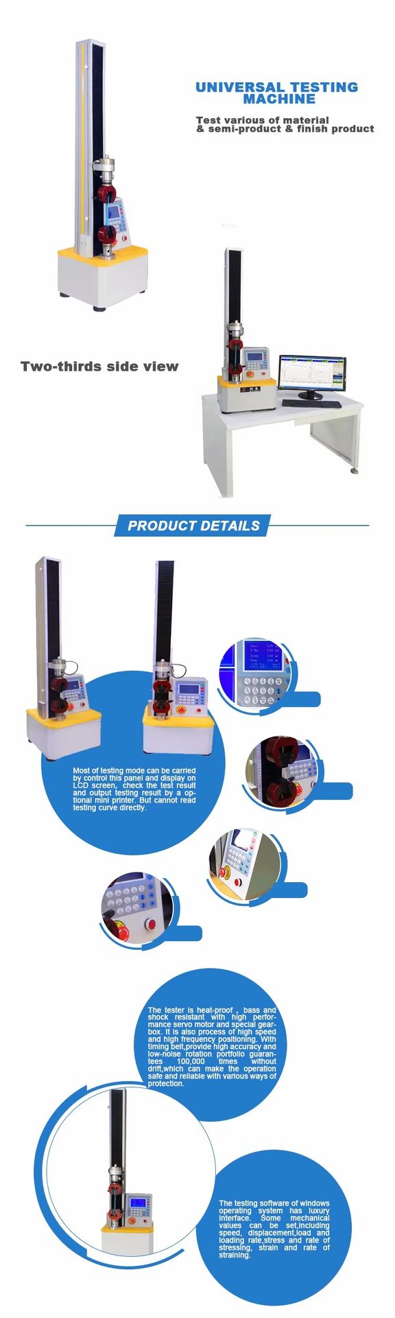 Laboratory High Capacity Universal Testing Machines Used for Kinds of Material Pull Testing