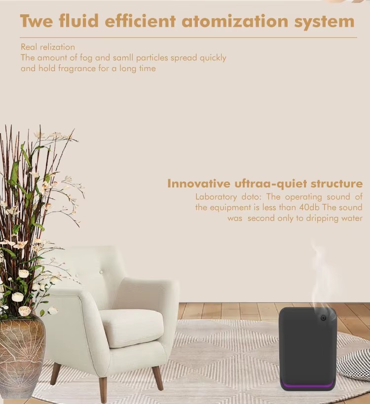 Innovative Wall-Mounted 260ml Waterless App-Controlled Aroma Diffuser for Home Hotel and Commercial Settings