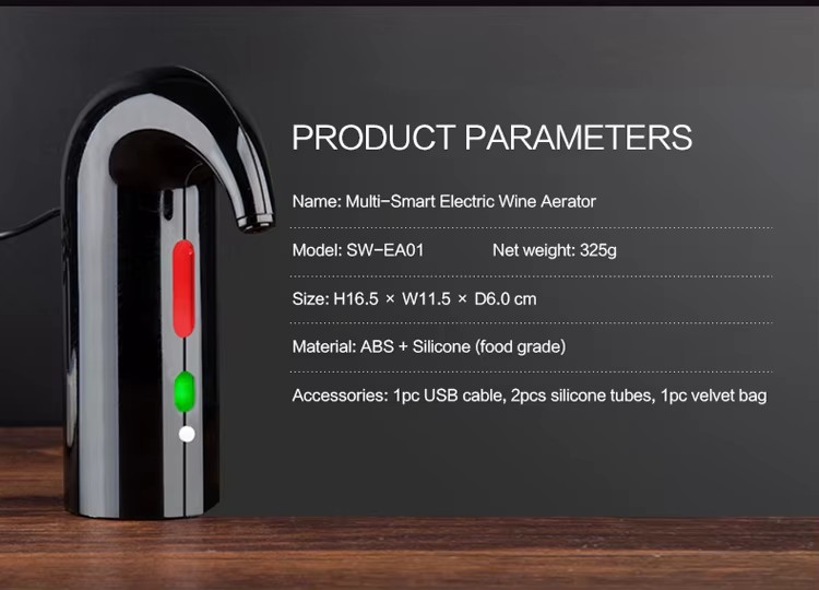 Novelty Innovation 2024 Hot Selling Products USB Rechargeable Portable One Button Automatic Electric Wine Aerator Pump