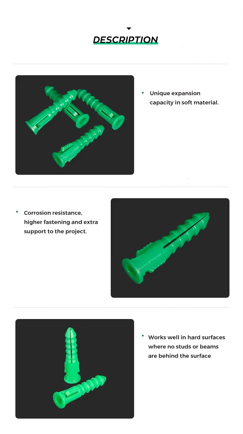 Plastic Expansion Anchor Wall Plug Plastic Plug Universal Plug Ribbed Plastic Anchor