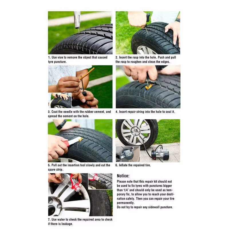 Heavy Duty Tubeless Hand Tool Tire Repair Kit Includes Tire Plug Kit