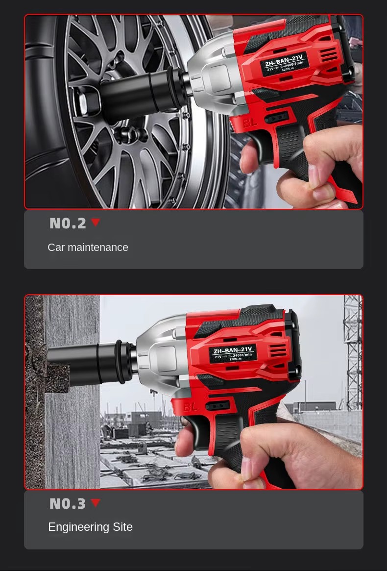 High Quality Impact Wrench with High Torque Parts Included 21V Lithium Battery Powered Brushless Motor Impact Wrench