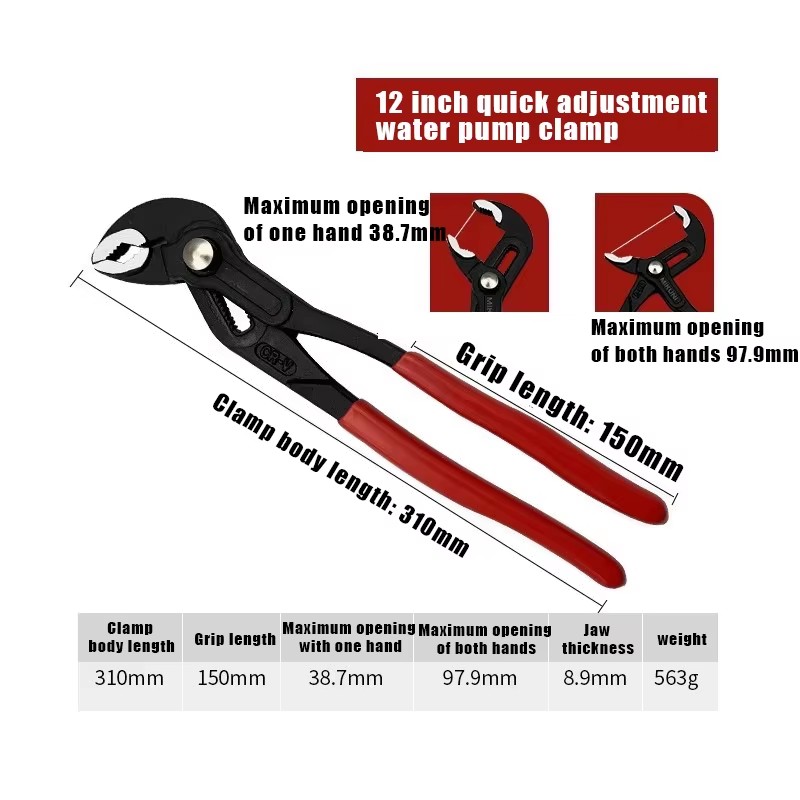 2025 Tools High Quality Hand Tools 7inch/10inch/12inch/16inch Hot Selling Water Pump Pliers and Pipe Wrench OEM Customizable