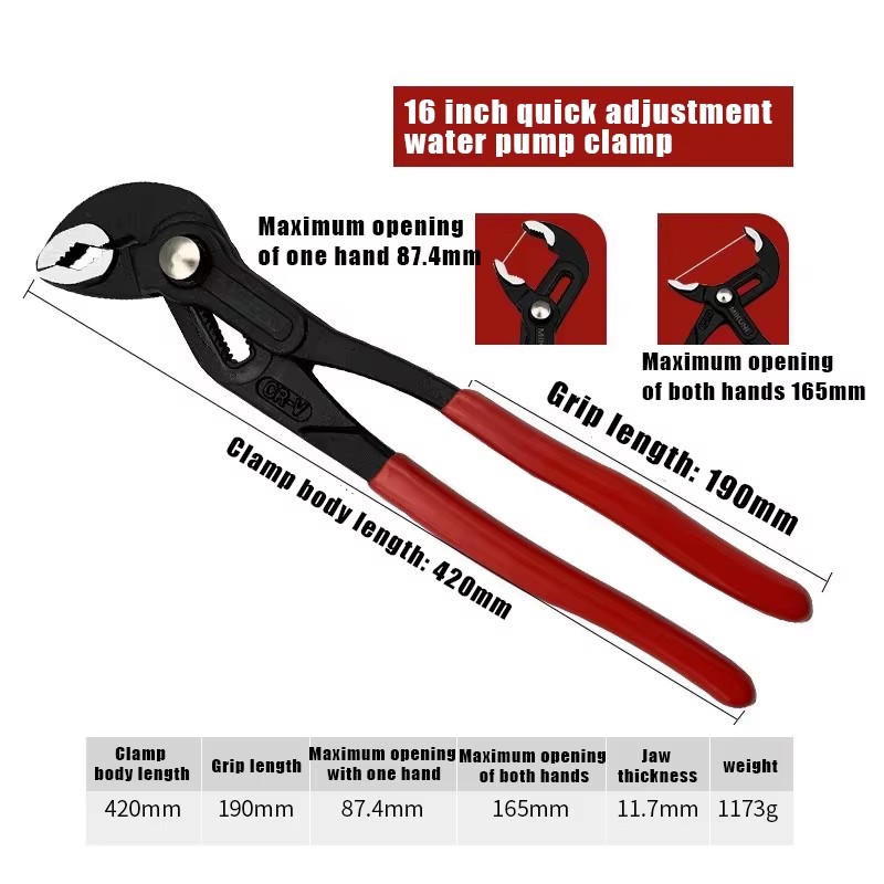 2025 Tools High Quality Hand Tools 7inch/10inch/12inch/16inch Hot Selling Water Pump Pliers and Pipe Wrench OEM Customizable