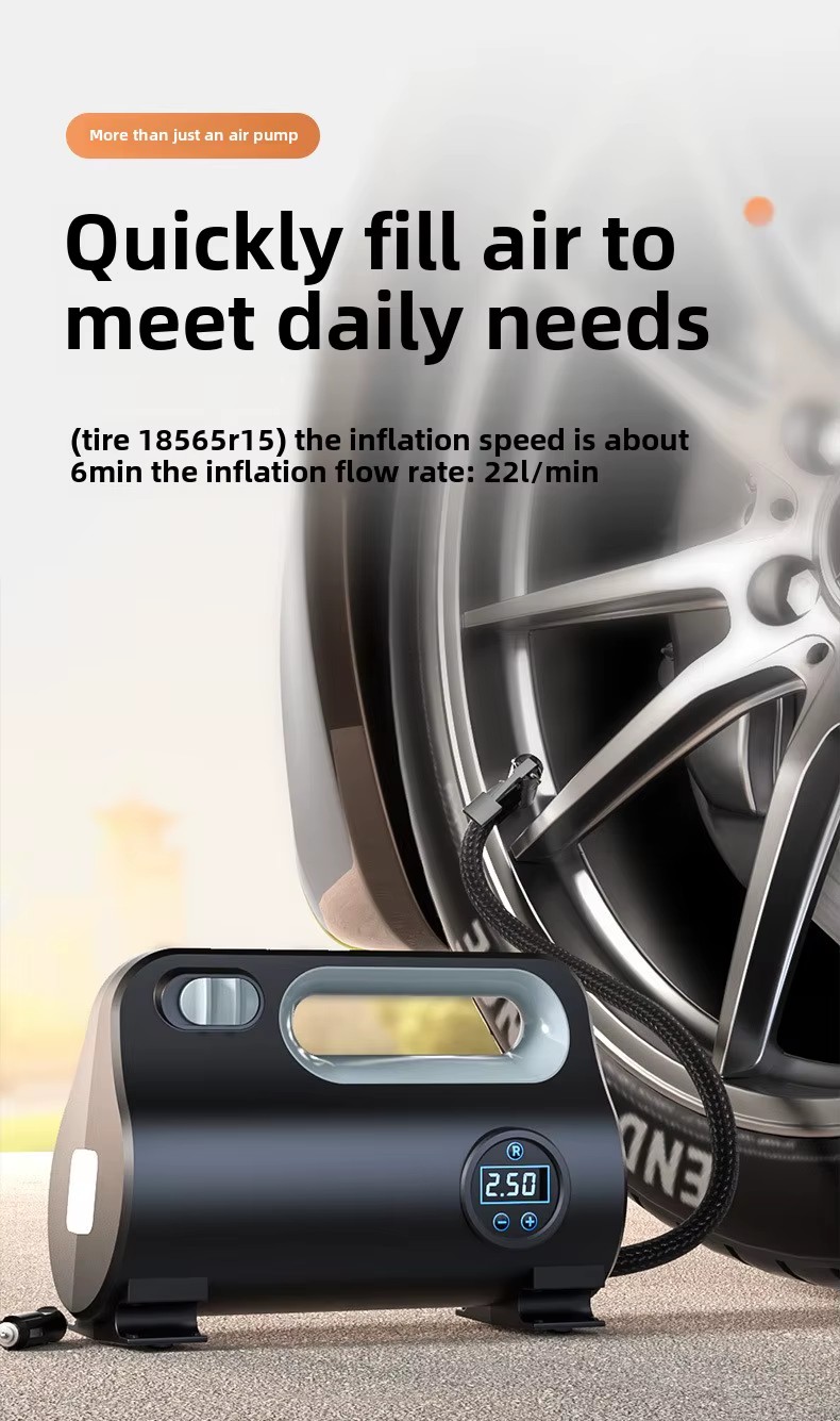 2025 New Car 150 Psi Portable Air Compressor 12V DC Inflator Pump with Pressure Gauge ABS Material for Car Tyres