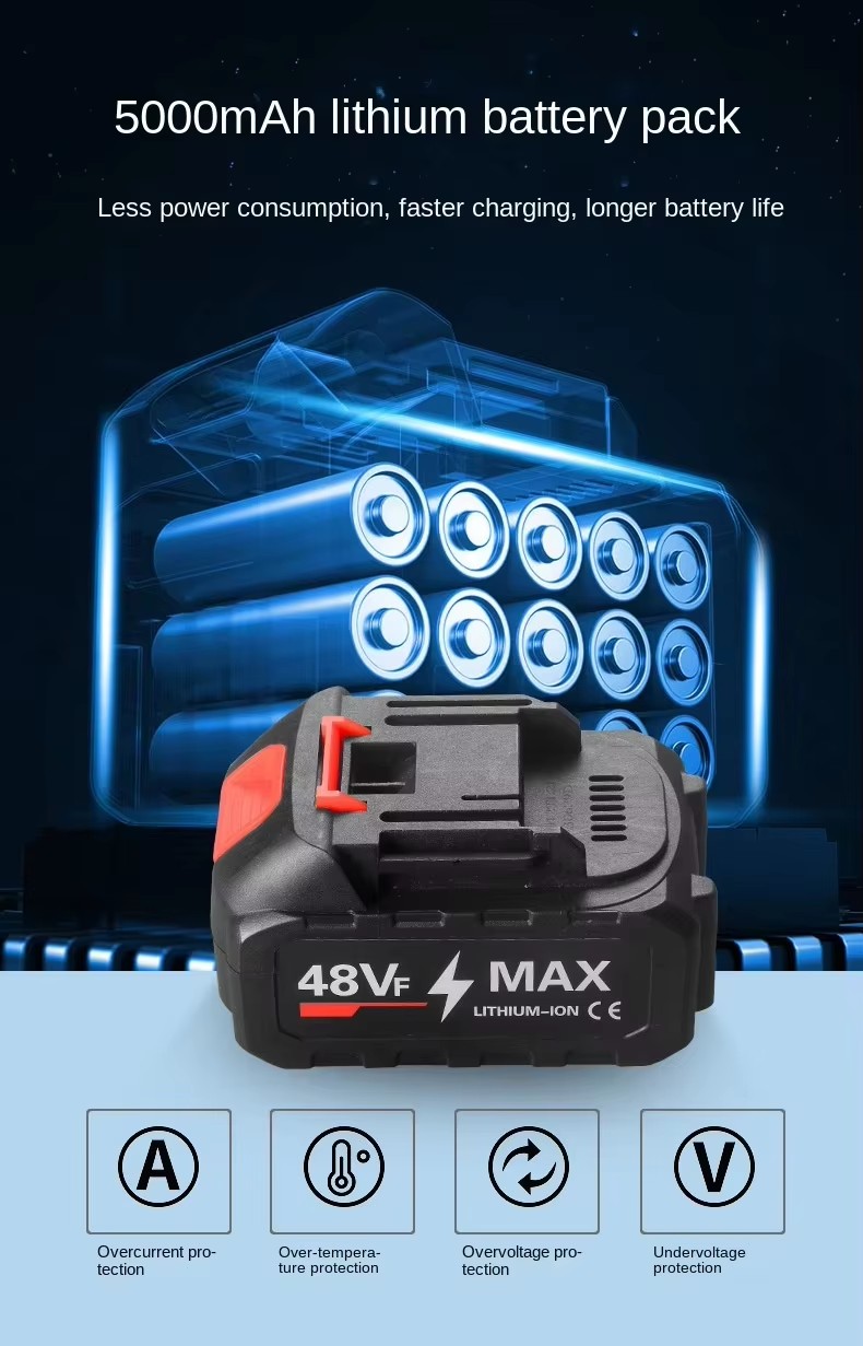 Rechargeable Battery Portable Cordless Power Screwdrivers High Torque Brushless Lithium Electric Impact Wrench for Tires