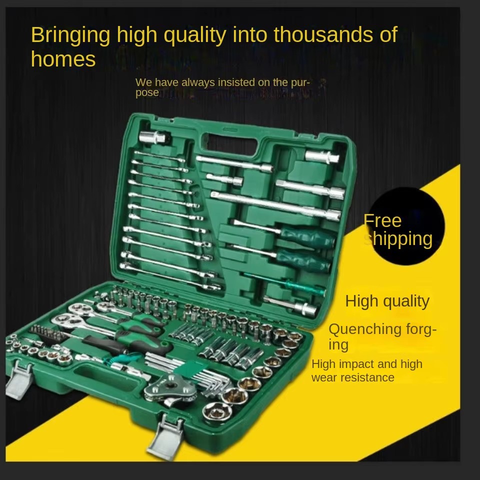 121 Pcs Professional Chrome Vanadium Ratchet Socket Wrench Set Complete OEM Customizable Hand Tools Car Repair