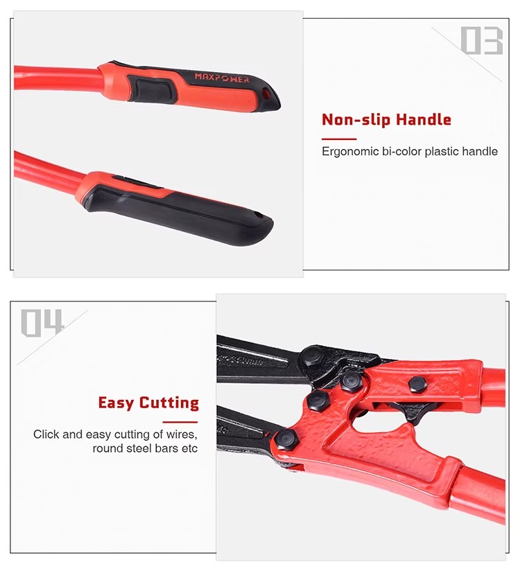 Professional Labor-saving Wire Breaking Tools Bolt Knife Cutting Pliers with Double-color Rubber Handle
