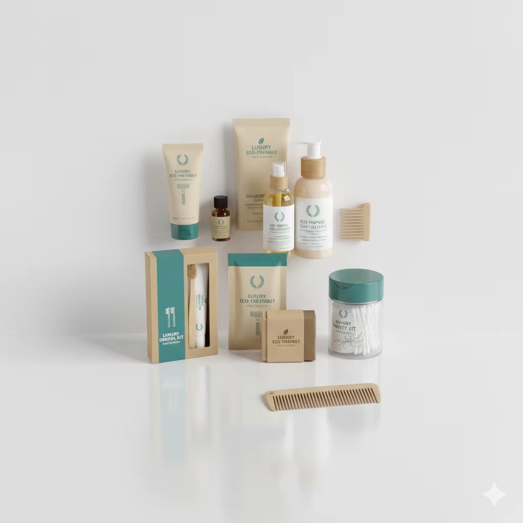 Luxury Eco-Friendly Hotel Amenities Set with Biodegradable Packaging OEM Brand Hospitality Supplies