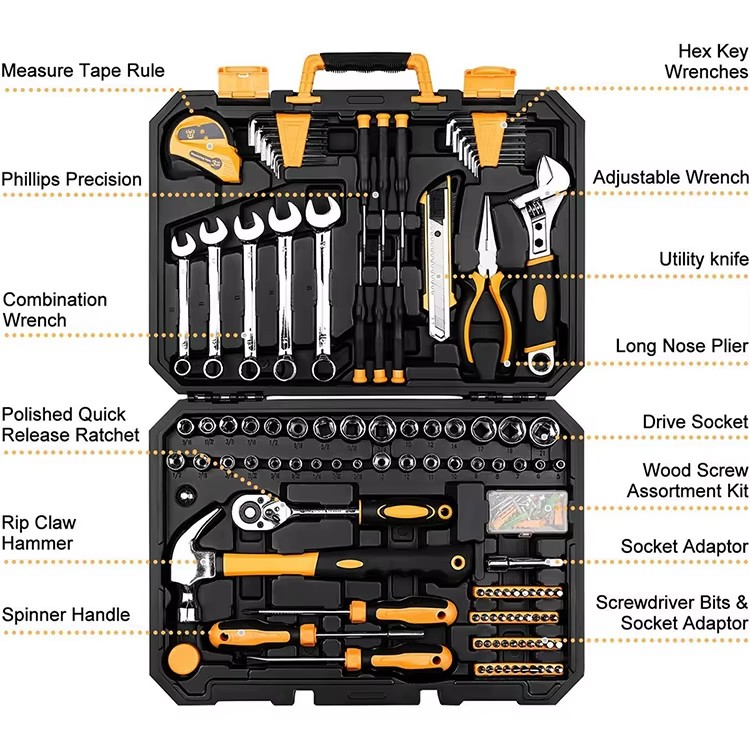 Tools Set Box Mechanic 158 Pcs Tool Sets Herramientas Customization Tools Box Set Kit De Herramientas Werkzeug Ferramentas