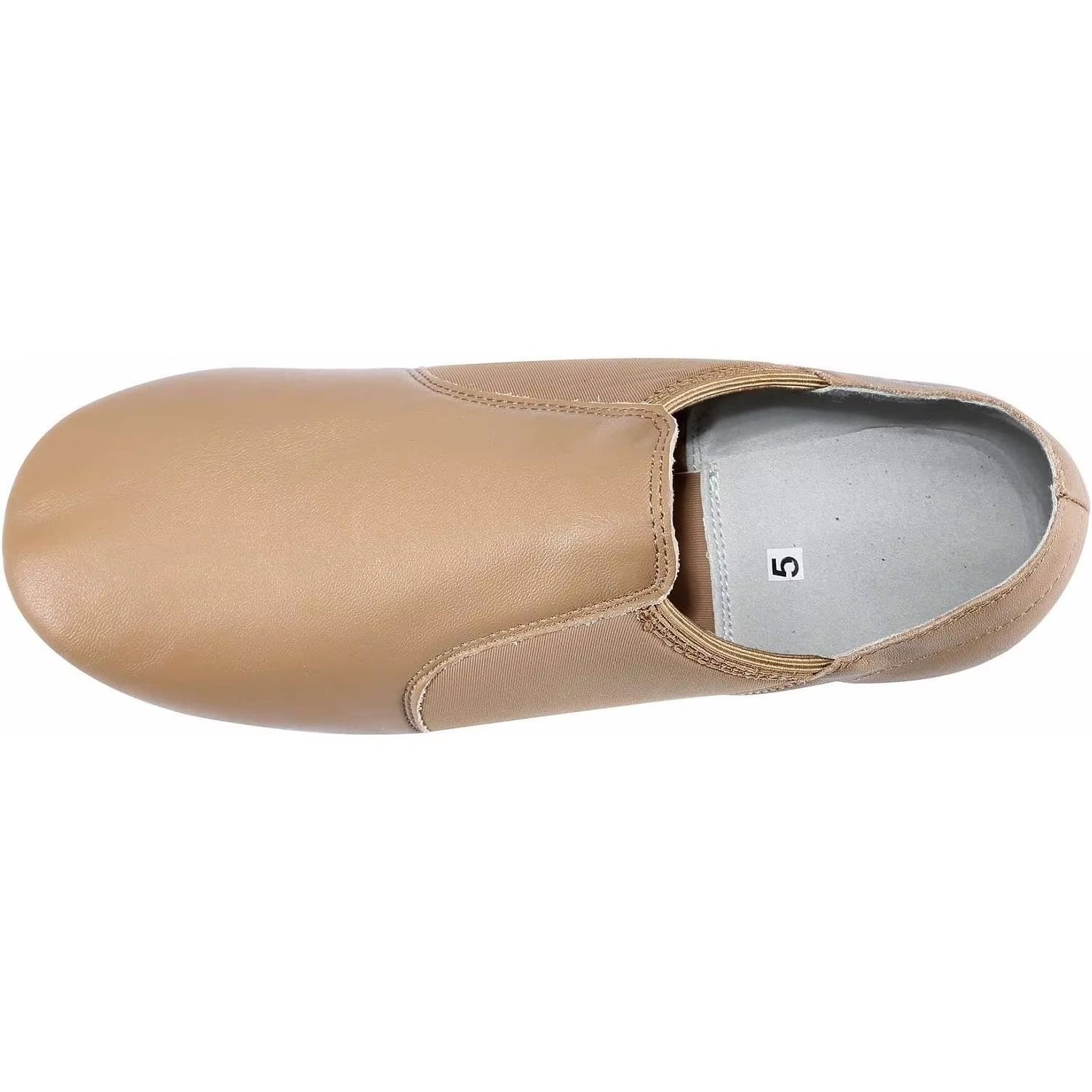 Women's PU Jazz Slip-On Flat Dance Shoes with PU Lining EVA Outsole Flexible Packaging