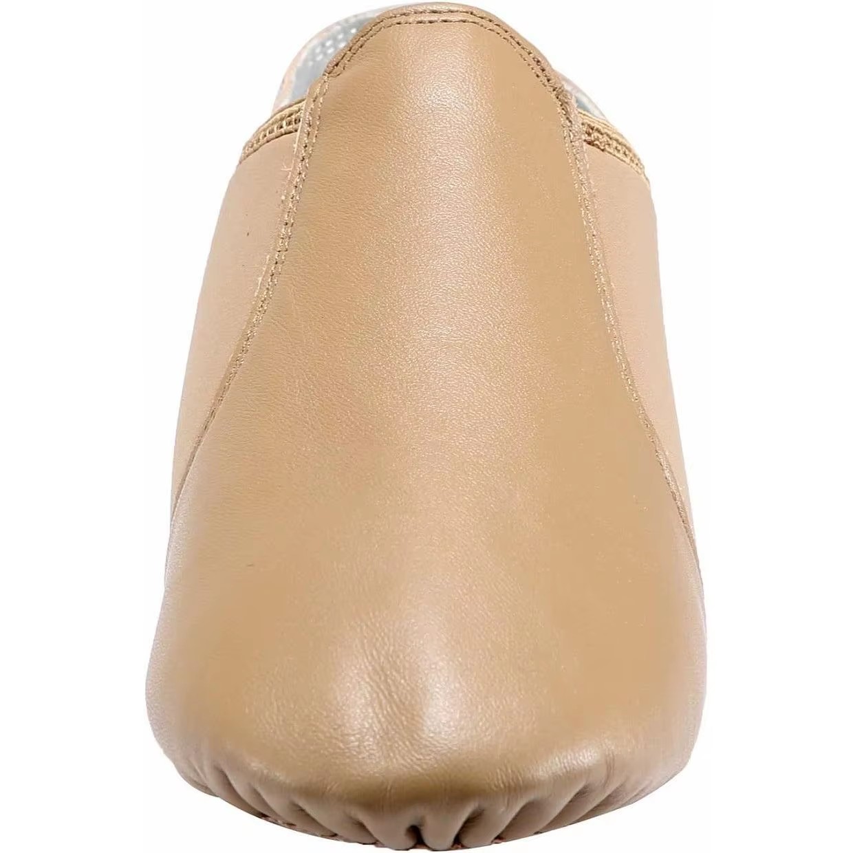 Women's PU Jazz Slip-On Flat Dance Shoes with PU Lining EVA Outsole Flexible Packaging