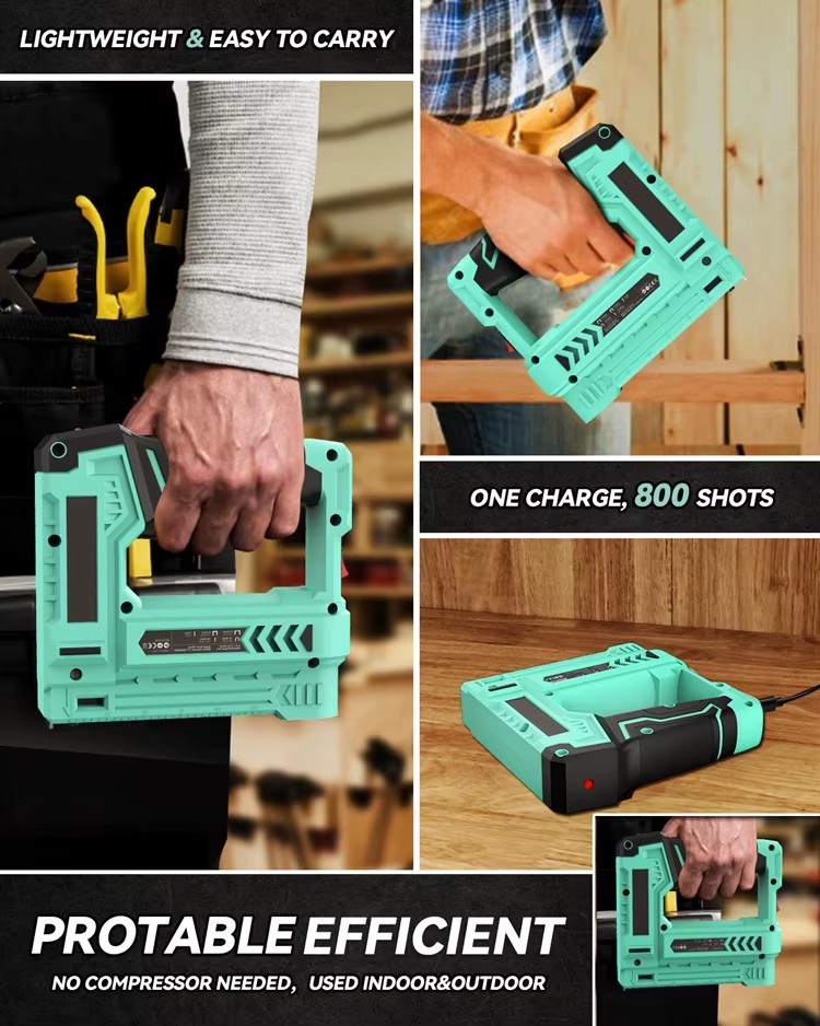 5-In-1 Woodworking Electric Staple Gun Professional Power Hand Tool Cordless Staple Gun