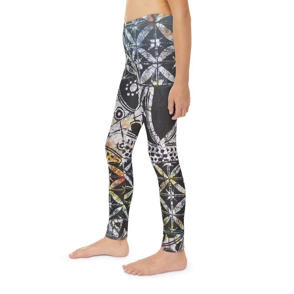 Youth Full-Length Leggings with Elastic Waistband Medium Fabric 82% Polyester 18% Spandex Sizes 18M-12Y