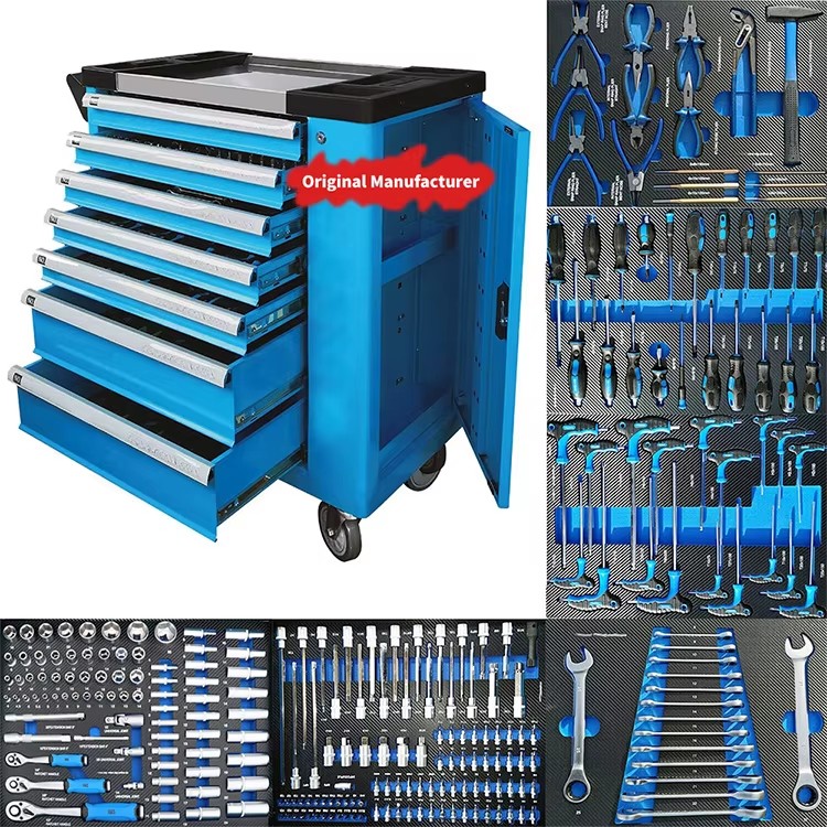 247pcs Tool Tool Box Chest CR-V Car Repair Silver Odm Silver Store Automotive Trolley Most Popular Trolley Cabinet Customized