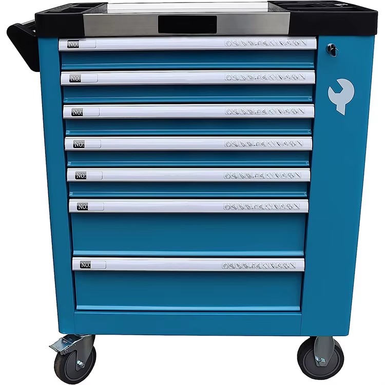 Auto Repair Trolley Tool Cabinet Trolley Tool Box Car Repair Silver with Tools
