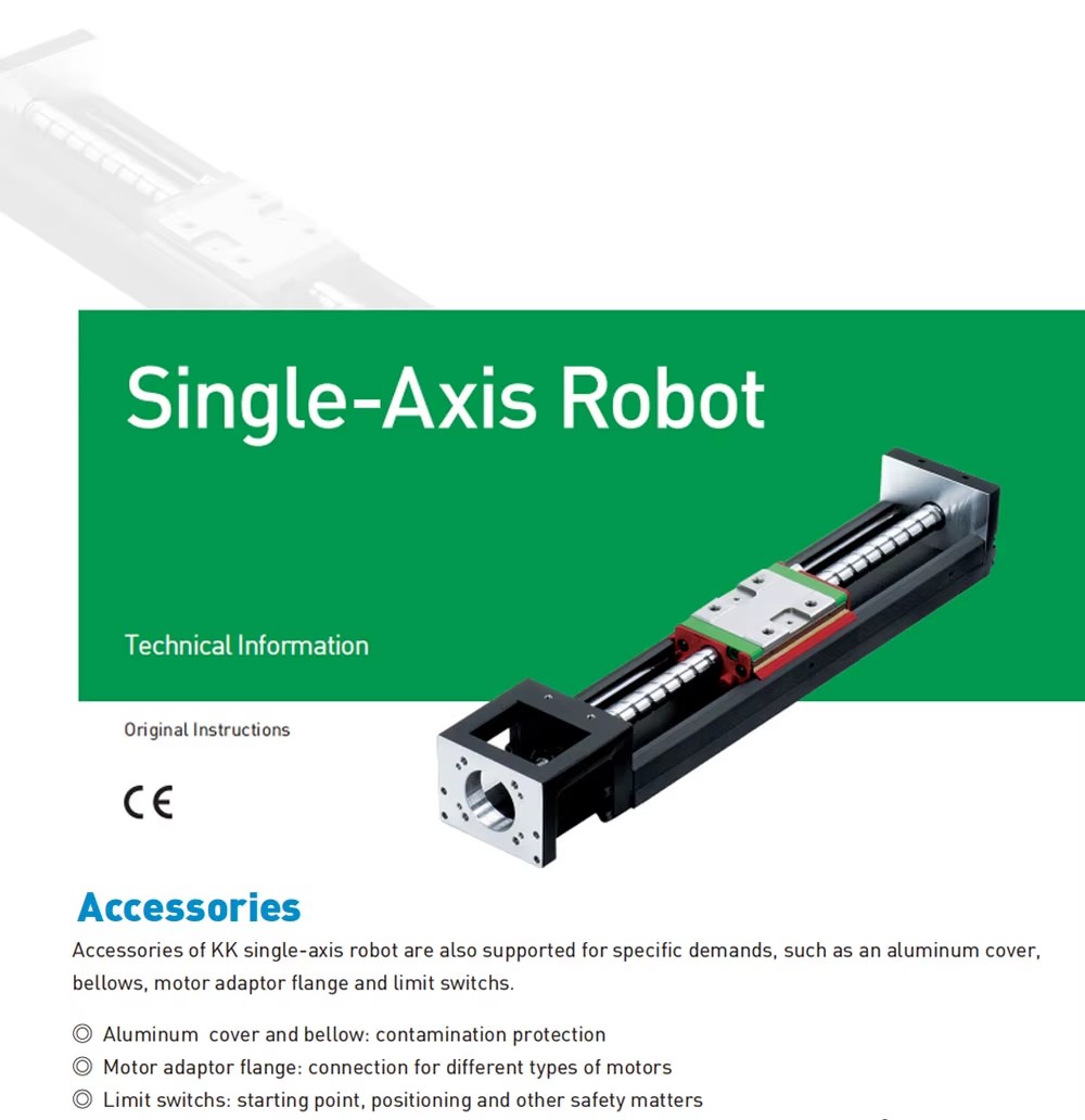 Low Noise Original Hiwin Ballscrew and Guideway KK Series Single Axis Robot Kk40 Kk50 KK 60 High Stiffness Linear Module