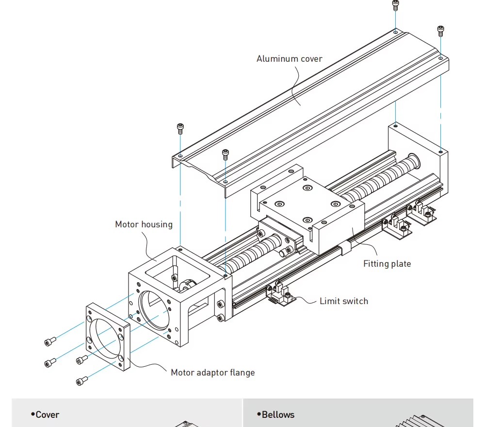 Low Noise Original Hiwin Ballscrew and Guideway KK Series Single Axis Robot Kk40 Kk50 KK 60 High Stiffness Linear Module