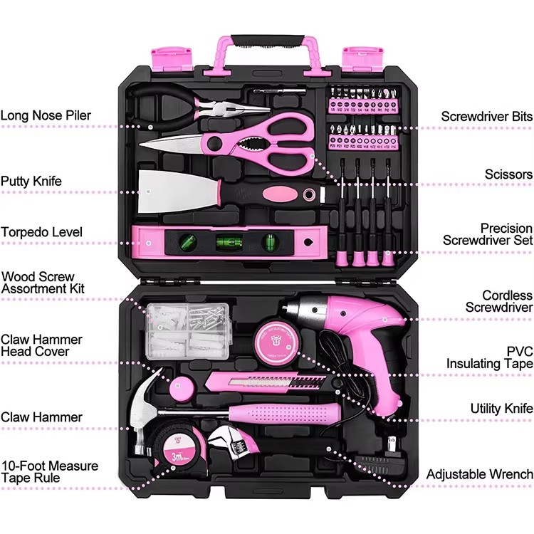 8V Electric Screwdriver Set Tool Tool Kit Home Use Most Popular Ladies Tool Box