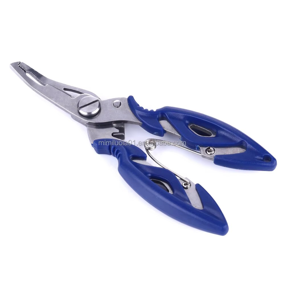 Wholesale QT014 Stainless Steel 12.5*5.5cm 43g Curved Fishing Cutting Scissors Fishing Pliers with Hook Remover
