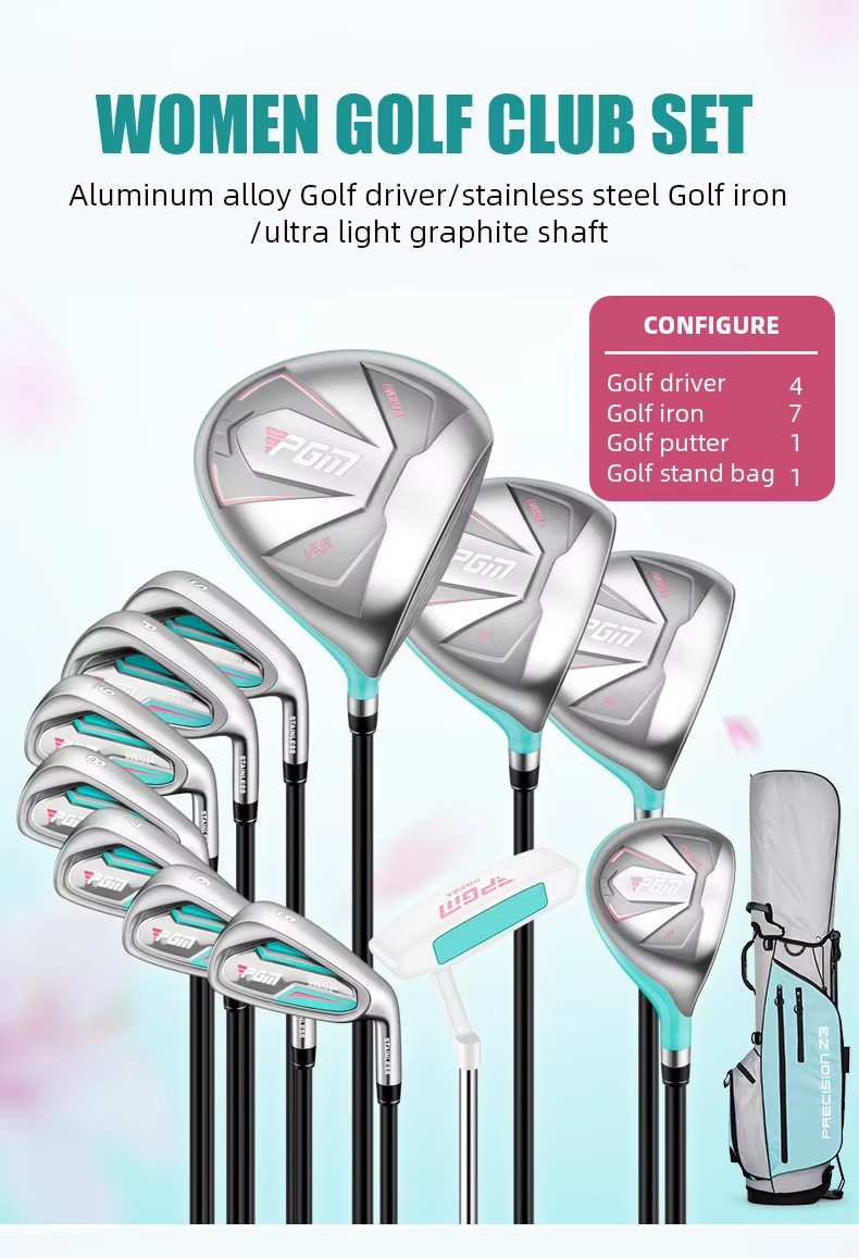 PGM LTG051 OVERSEA Right Handed and Left Handed Beginner Women Golf Clubs Complete Set with Golf Stand Bag