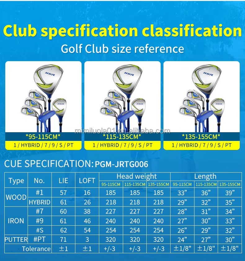 PGM JRTG006 NSR Series Kids Children Right Handed Left Handed Junior Boys Girls Golf Clubs Complete Set with Golf Stand Bag