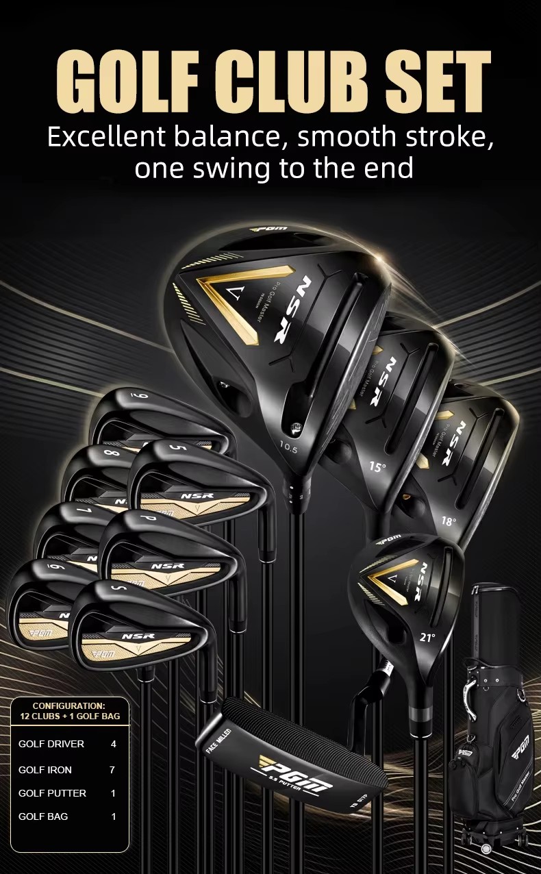 PGM MTG056 NSR 5 Right Handed High-end Advanced Men Golf Clubs Complete Set with Travel Golf Bag