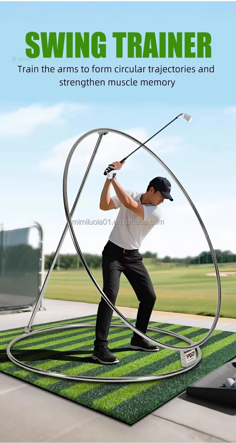 PGM HL016 Frame Circle Adjustable Angle Golf Swing Plane Trainer for Adults and Juniors