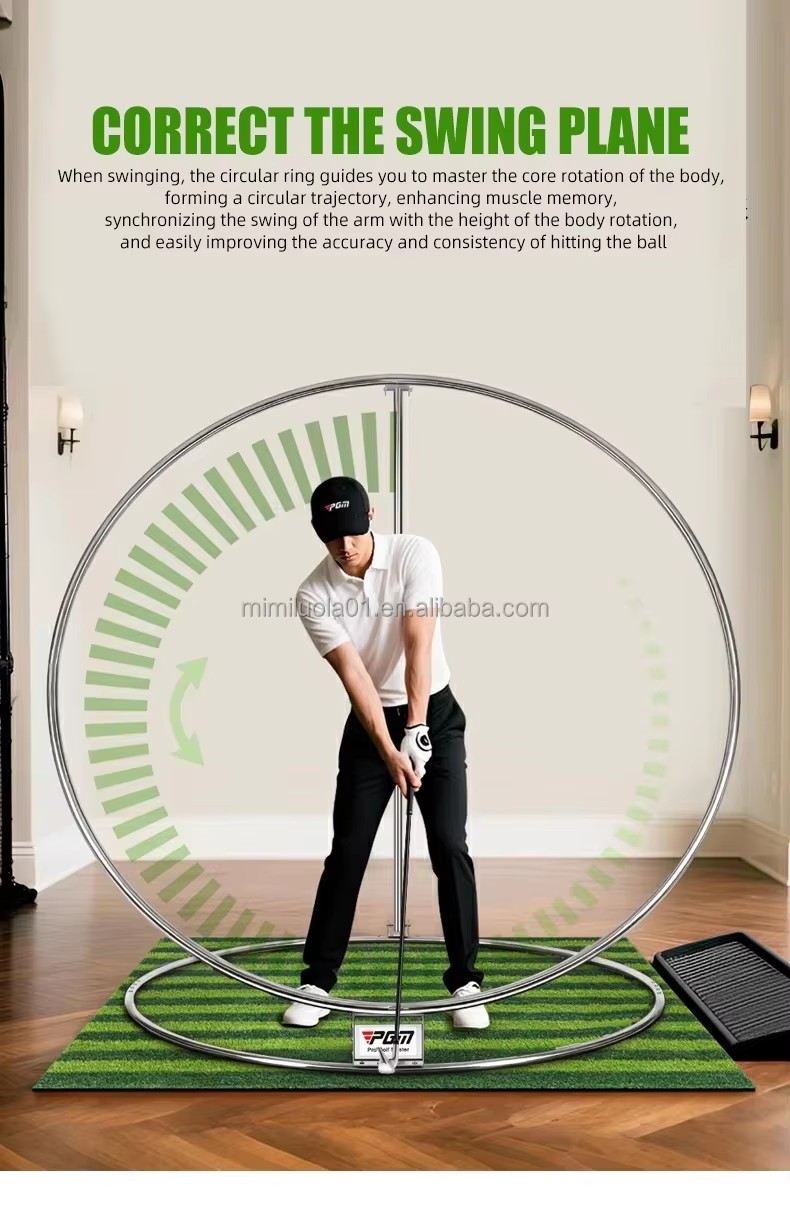 PGM HL016 Frame Circle Adjustable Angle Golf Swing Plane Trainer for Adults and Juniors