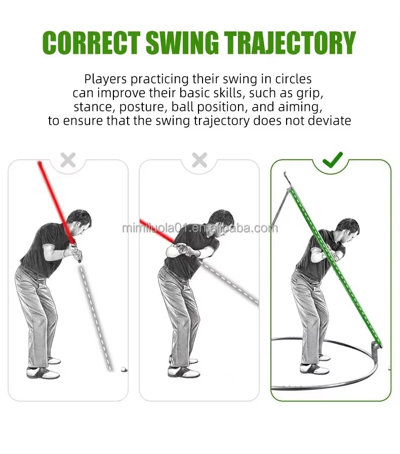 PGM HL016 Frame Circle Adjustable Angle Golf Swing Plane Trainer for Adults and Juniors