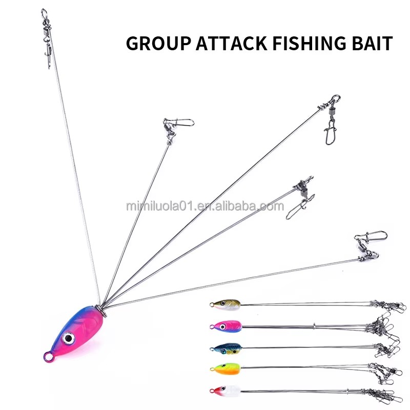 Wholesale SS101 18cm 12g Group Attack Fishing Bait Umbrella Alabama Fishing Rig with 5 Arms for Bass
