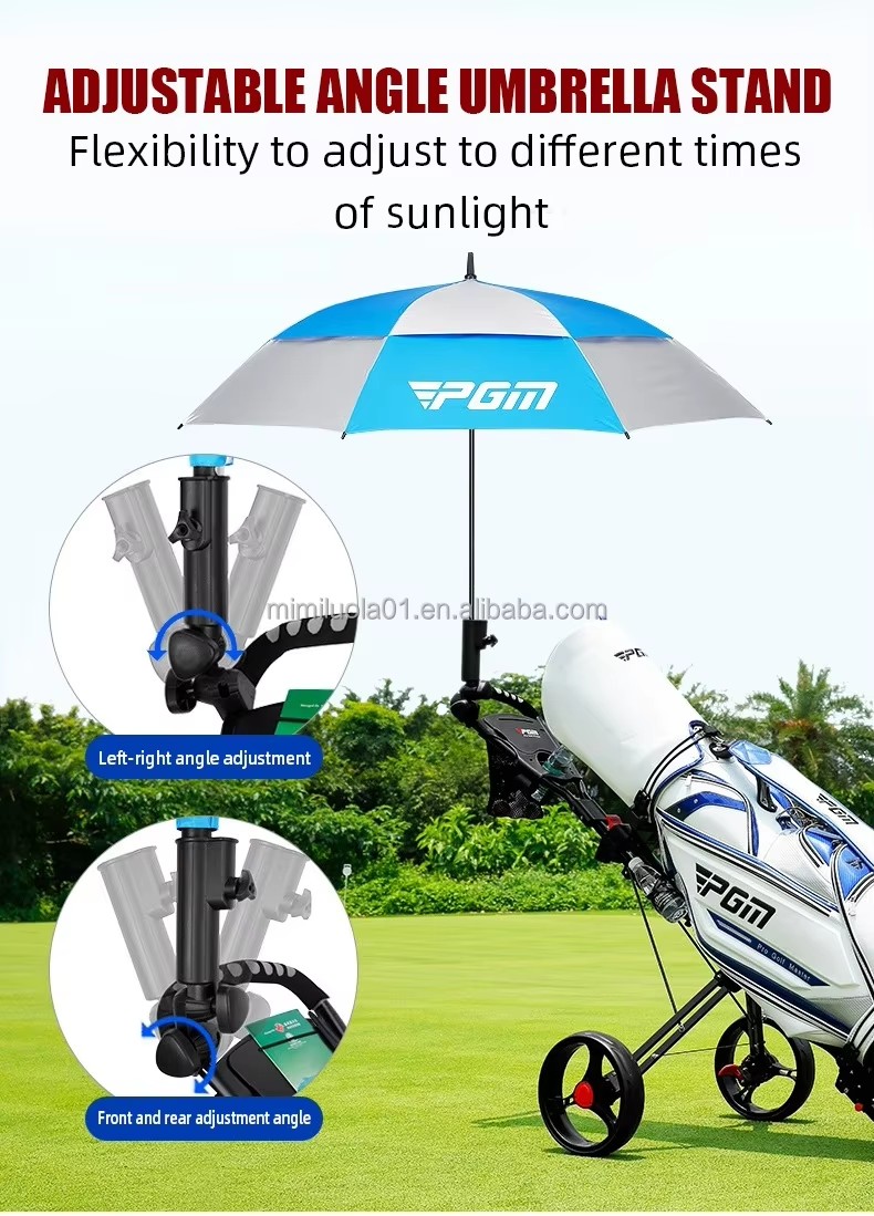 PGM QC006 Multifunctional 3 Wheels Foldable Aluminum Frame Manual Push Cart Golf Push Trolley