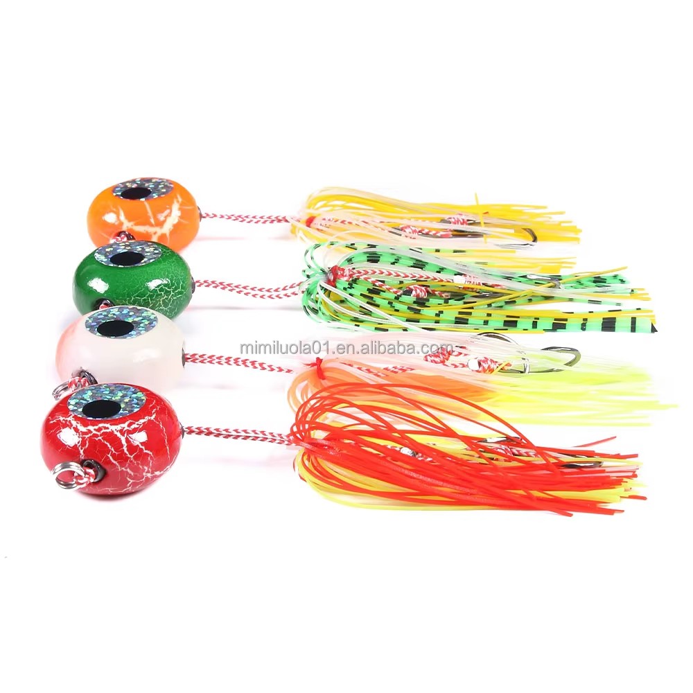 Wholesale JI014~019 20g 40g 60g 80g 100g 120g Buzzbaits Metal Lead Jig Head Hooks with Rubber Skirts