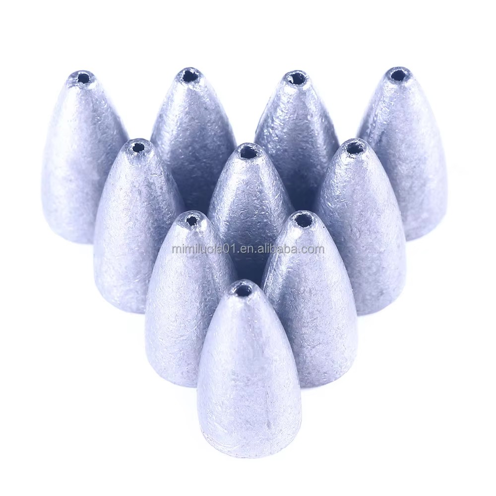 Wholesale JI080 1.75g 3.5g 5g 7g 10g 14g 21g Bullet Shape Lead Weights Fishing Sinkers